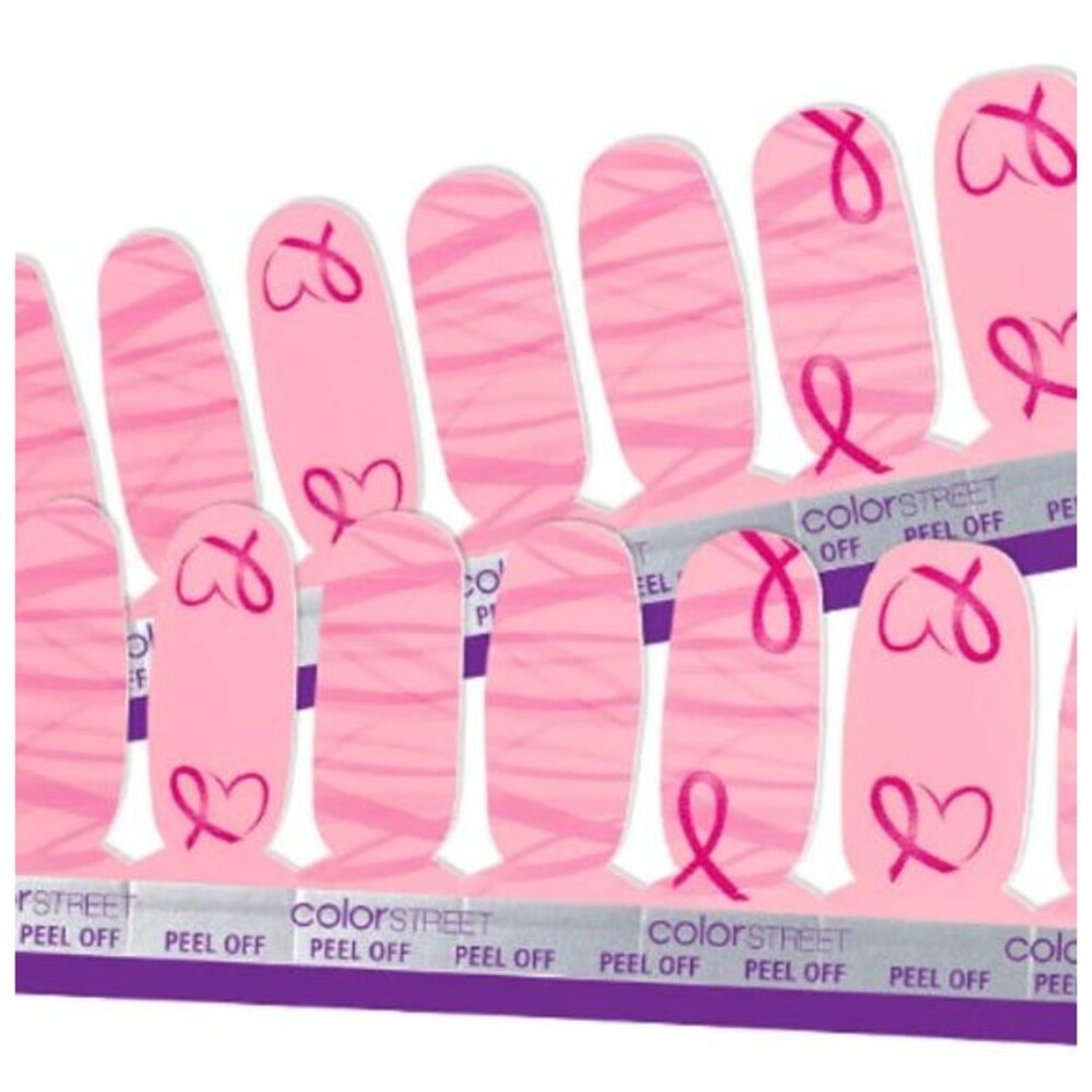 NEW Color Street Nail Strips CHOOSE HOPE Pink Ribbon Breast Cancer Awareness RET